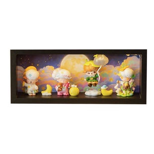 泡泡玛特DIMOO梦里梦外适用手办盲盒收纳展示收纳盒抽拉相框摆件