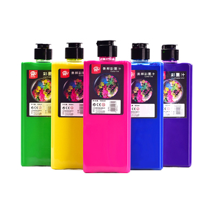 美邦彩墨汁彩色墨水成人儿童初学者专用彩墨安全可水洗颜料水墨画荧光色30ml120ml500ml单瓶自选国画颜料