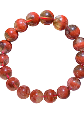 天然红极光水晶单圈手链玫瑰饰品