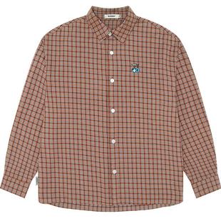 美国ELEMENT滑板长袖衬衫男春季暗红格纹宽松美式刺绣情侣外套女