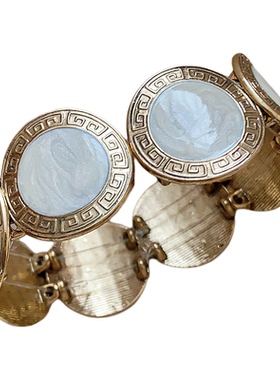 中古vintage滴釉圆圈弹力手镯