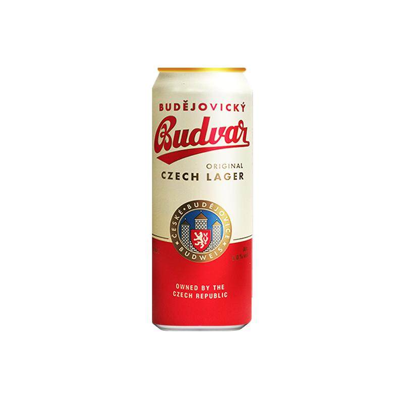 捷克原装进口百得福Budvar皮尔森啤酒听装500ml整箱包邮拉格啤酒