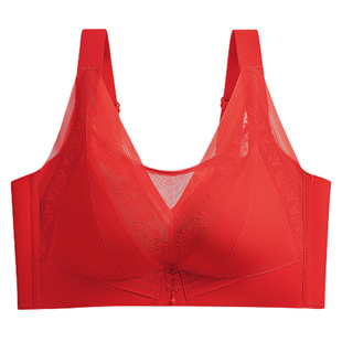 舒适无侧骨内衣大胸C杯聚拢不外扩侧收副乳无钢圈全罩杯国风文胸