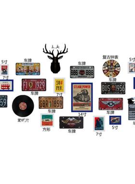 酒吧饭店照片相框组合墙面壁饰