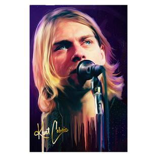 科特柯本Kurt Cobain涅槃Nirvana摇滚乐队海报音乐酒吧墙贴纸壁画