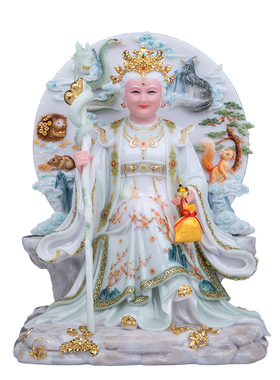 汉白玉黑妈妈神像堂口摆件祝福