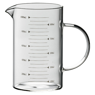 玻璃量杯带刻度耐高温微波炉可加热杯子鲜牛奶专用水杯透明高硼硅