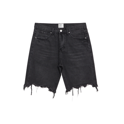 idlt毛边黑色牛仔短裤夏季新款