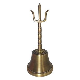 黄铜三清铃道家文创铜铃铛摇铃道法自然阴阳鱼八卦铜钟三尖三山铃