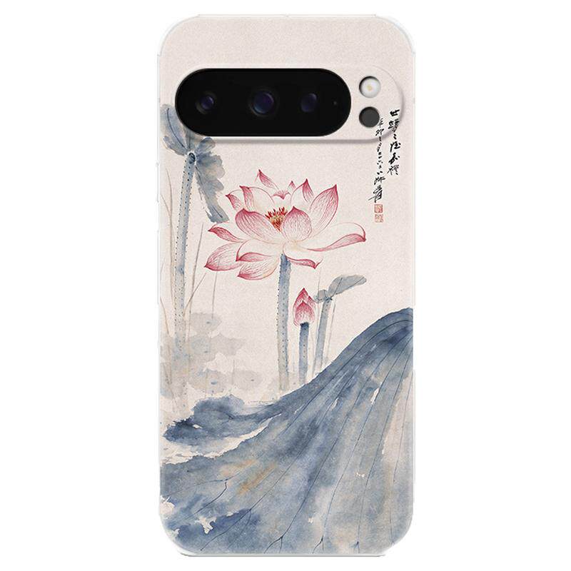 小清新莲花适用谷歌Pixel10手机壳9pro/8/7/6A夏日荷花XL文艺中国风女款气囊防摔软