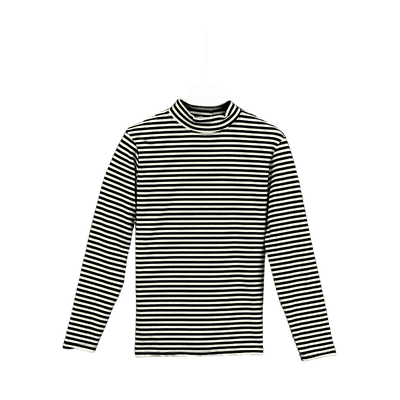 条纹打底衫女加绒半高领2024秋冬季新款内搭德绒保暖上衣长袖t恤