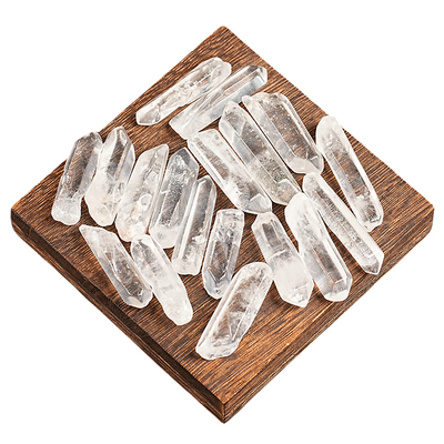 晶拉霸天然白水晶长条摆件柱状