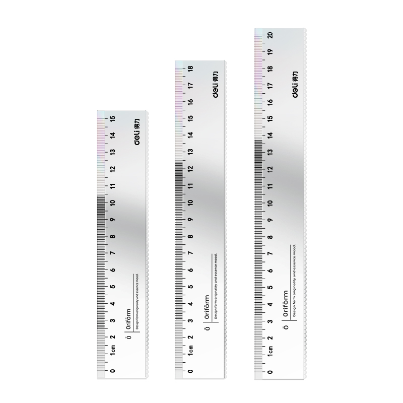 得力直尺透明尺子带波浪线小学生专用多功能15cm20厘米30cm儿童可爱卡通塑料尺绘图测量划线刻度尺制图工具尺