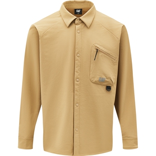 CAT卡特25秋冬新款男士户外通勤防水拉绒长袖衬衫外套商场同款