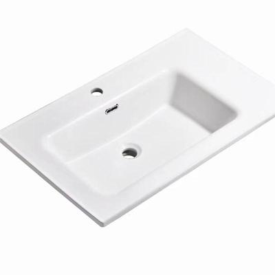 定制53宽一体陶瓷洗手盆切角台盆洗漱台面盆带边洗手池包邮大盆池