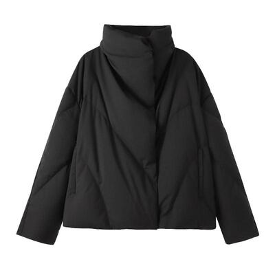 羊毛混纺平纹布鹅绒短款羽绒服