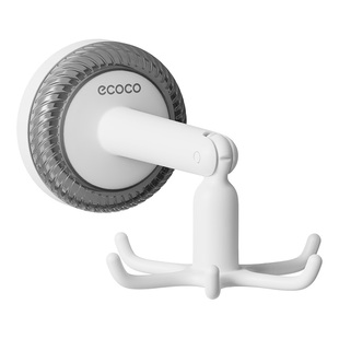 ecoco吸盘厨房挂钩六爪旋转免打孔壁挂勺子铲子厨具收纳挂架粘钩