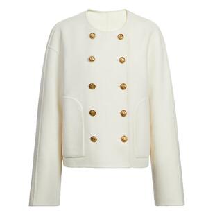 【FIVE PLUS 奥莱】100%羊毛小香风呢外套女小个子短款大衣女冬装