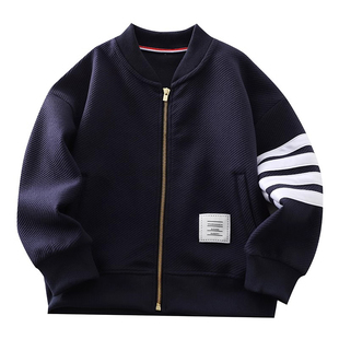 男童春装时尚外套2026新款儿童立领拉链衫上衣中大童春秋款棒球服