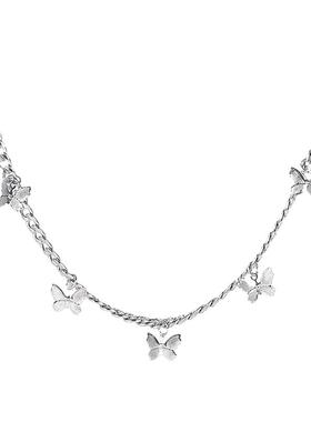 钛钢古巴链女不过敏锁骨链不褪色