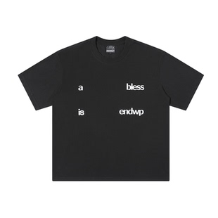 【Endweep官方店】基础短袖T恤夏季发泡印花宽松简约百搭情侣上衣