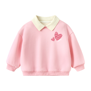 马卡乐婴儿衣服儿童polo领卫衣加绒加厚婴童秋冬款女童宝宝上衣服