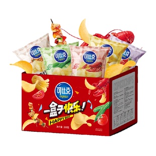 可比克纯切薯片多口味组合装30g*10包休闲露营零食礼