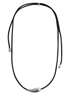 EWEST 水滴设计感项链女小众毛衣链米兰丝线绳锁骨链银吊坠颈链