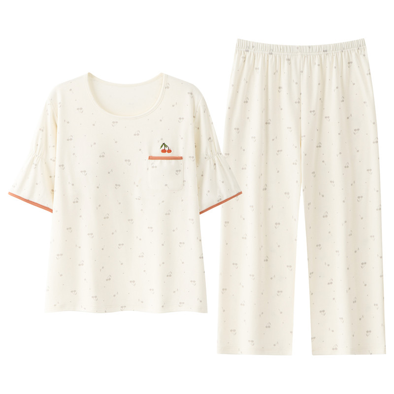康谊短袖七分裤纯棉夏季家居服