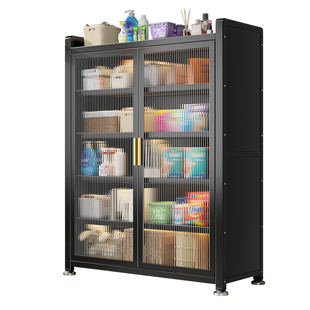 家用阳台储物柜钢制一体靠墙置物柜落地多层防水防晒大容量收纳柜