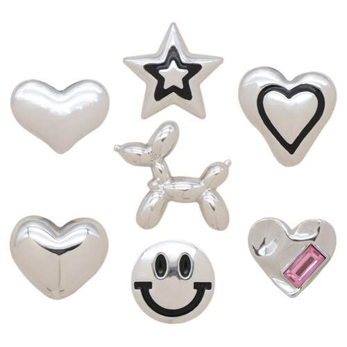 Mkop洞洞鞋配饰diy鞋扣配件电镀气球狗鞋花装饰扣适配Cross/Crocs