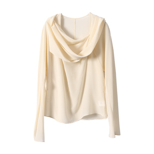 淘么淘 篙水准！气质飙升！16姆米真丝桑蚕丝荡领飘带上衣衬衫女