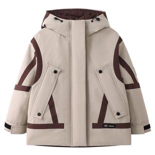 男童羽绒服冬中大童洋气2024新款儿童冬季白鸭绒加厚外套