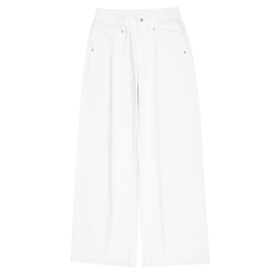 90s老钱艺术系低腰直筒白牛仔裤