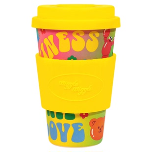 wiggle wiggle水杯办公室带盖吸管竹粉杯子随手杯设计环保竹纤维