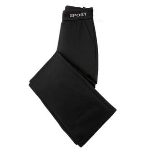 雪中飞25春秋新女高腰鹅绒羽绒裤黑色保暖护膝抗寒休闲百搭微喇