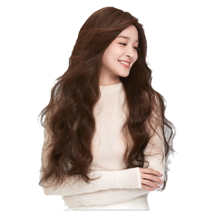 瑞贝卡假发女长发全真发中分八字刘海全头套水波纹长卷发整顶假发