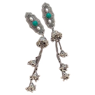 苗疆少女新中式国潮藏族发饰银色复古铃铛发夹女蒙古民族头饰品