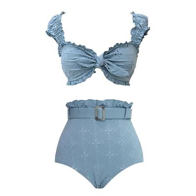 VisualMood复古蓝度假分体泳衣