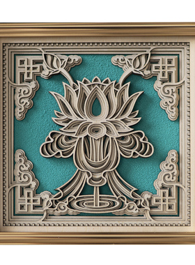 梯木叠雕—莲花摆件手工创意礼品
