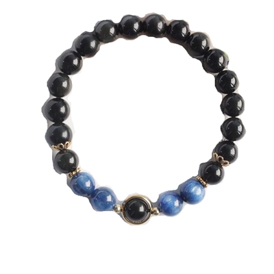 手链偶然间女黑曜石手串