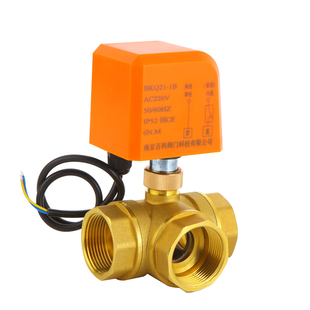 常闭常开电动球阀三通电动水阀AC220VDC24V太阳能温控电磁阀风机