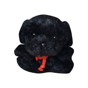 竹林千子正品超萌小黑狗毛绒公仔玩具包挂件软萌可爱豆袋生日礼物