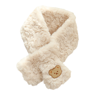 可爱围巾女秋冬季韩版百搭毛绒绒围脖套防风学生新款甜美软妹日系