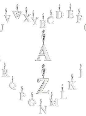 银色字母吊坠925银时尚礼物简约挂件精美气质托马斯萨博欧美流行