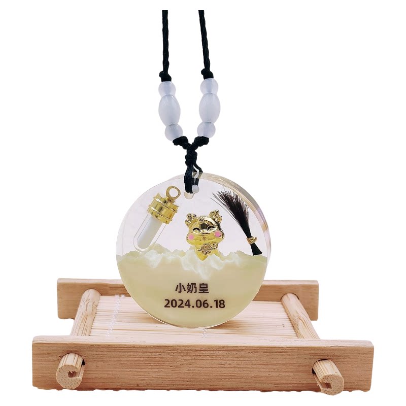 diy纯母乳纪念胎发吊坠脐带保存