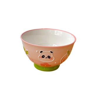 可爱熊猫餐具釉下彩立体浮雕少女心家用早餐儿童陶瓷吃饭小米饭碗