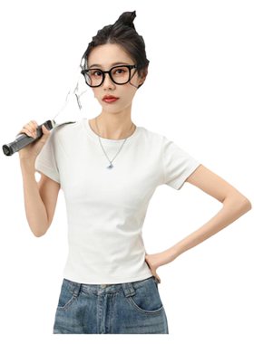 回力短款纯色辣妹T恤女潮流百搭