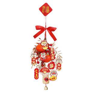 新年装饰中国结挂件发财果树红果福字平安符挂饰马年春节场景布置