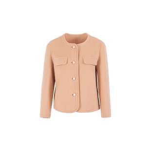 乔万尼轻奢风绵羊毛山羊绒短外套女2025冬季新款短款大衣ED4B797